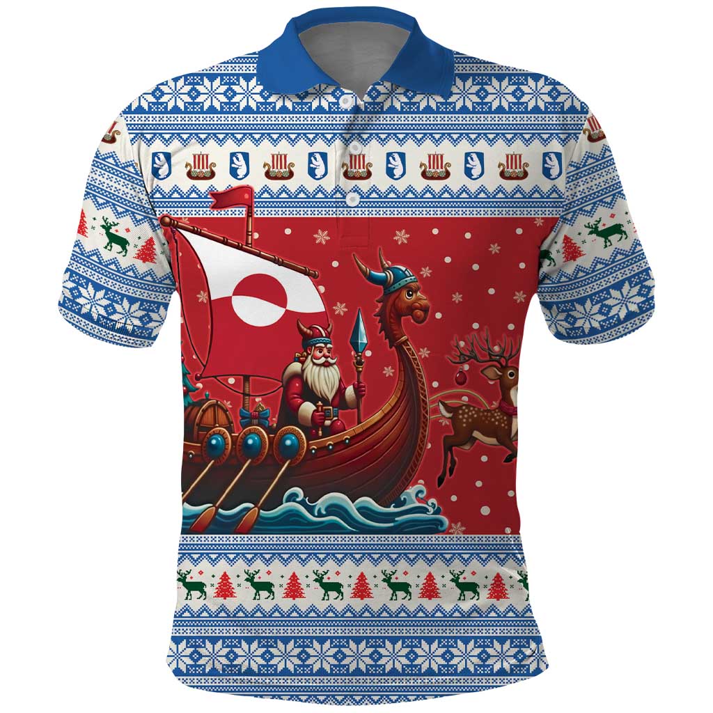 Greenland Viking Santa Christmas Polo Shirt Funny Reindeer Norse Xmas - Wonder Print Shop