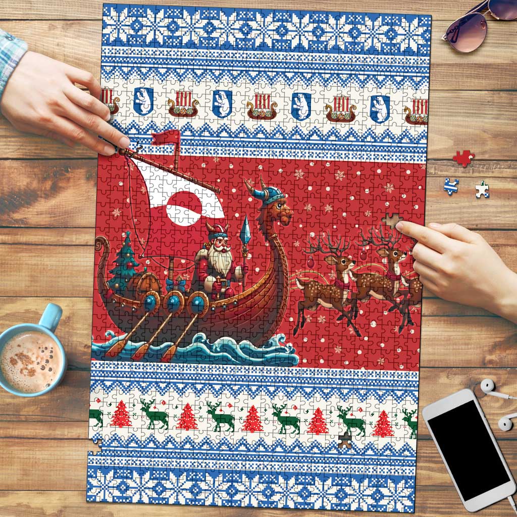 Greenland Viking Santa Christmas Puzzle Funny Reindeer Norse Xmas - Wonder Print Shop