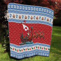 Greenland Viking Santa Christmas Quilt Funny Reindeer Norse Xmas - Wonder Print Shop