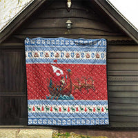 Greenland Viking Santa Christmas Quilt Funny Reindeer Norse Xmas - Wonder Print Shop