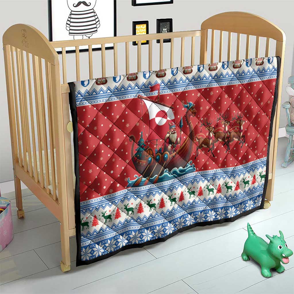 Greenland Viking Santa Christmas Quilt Funny Reindeer Norse Xmas - Wonder Print Shop