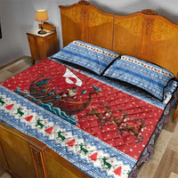 Greenland Viking Santa Christmas Quilt Bed Set Funny Reindeer Norse Xmas - Wonder Print Shop