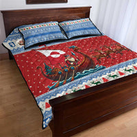 Greenland Viking Santa Christmas Quilt Bed Set Funny Reindeer Norse Xmas - Wonder Print Shop