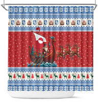Greenland Viking Santa Christmas Shower Curtain Funny Reindeer Norse Xmas - Wonder Print Shop