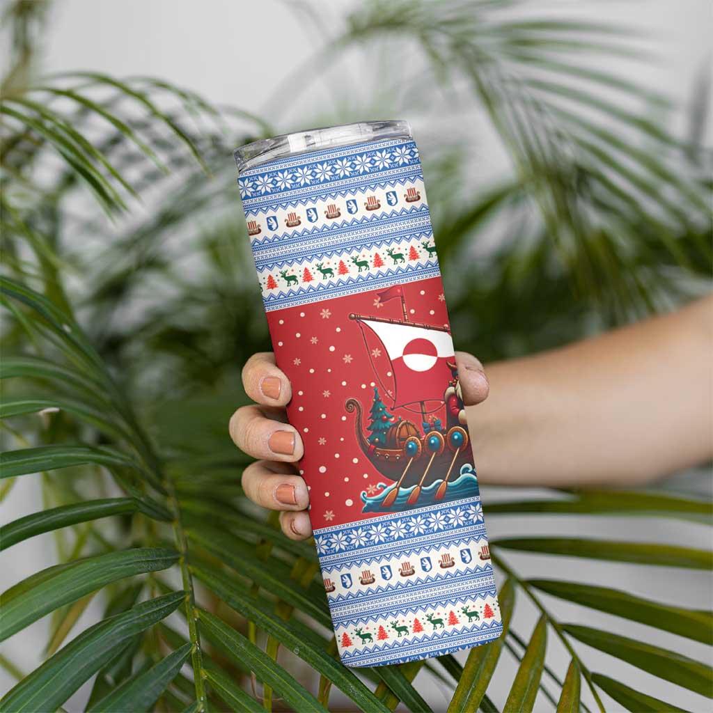 Greenland Viking Santa Christmas Skinny Tumbler Funny Reindeer Norse Xmas - Wonder Print Shop
