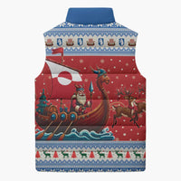 Greenland Viking Santa Christmas Sleeveless Puffer Jacket Funny Reindeer Norse Xmas - Wonder Print Shop