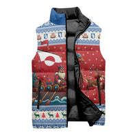 Greenland Viking Santa Christmas Sleeveless Puffer Jacket Funny Reindeer Norse Xmas - Wonder Print Shop