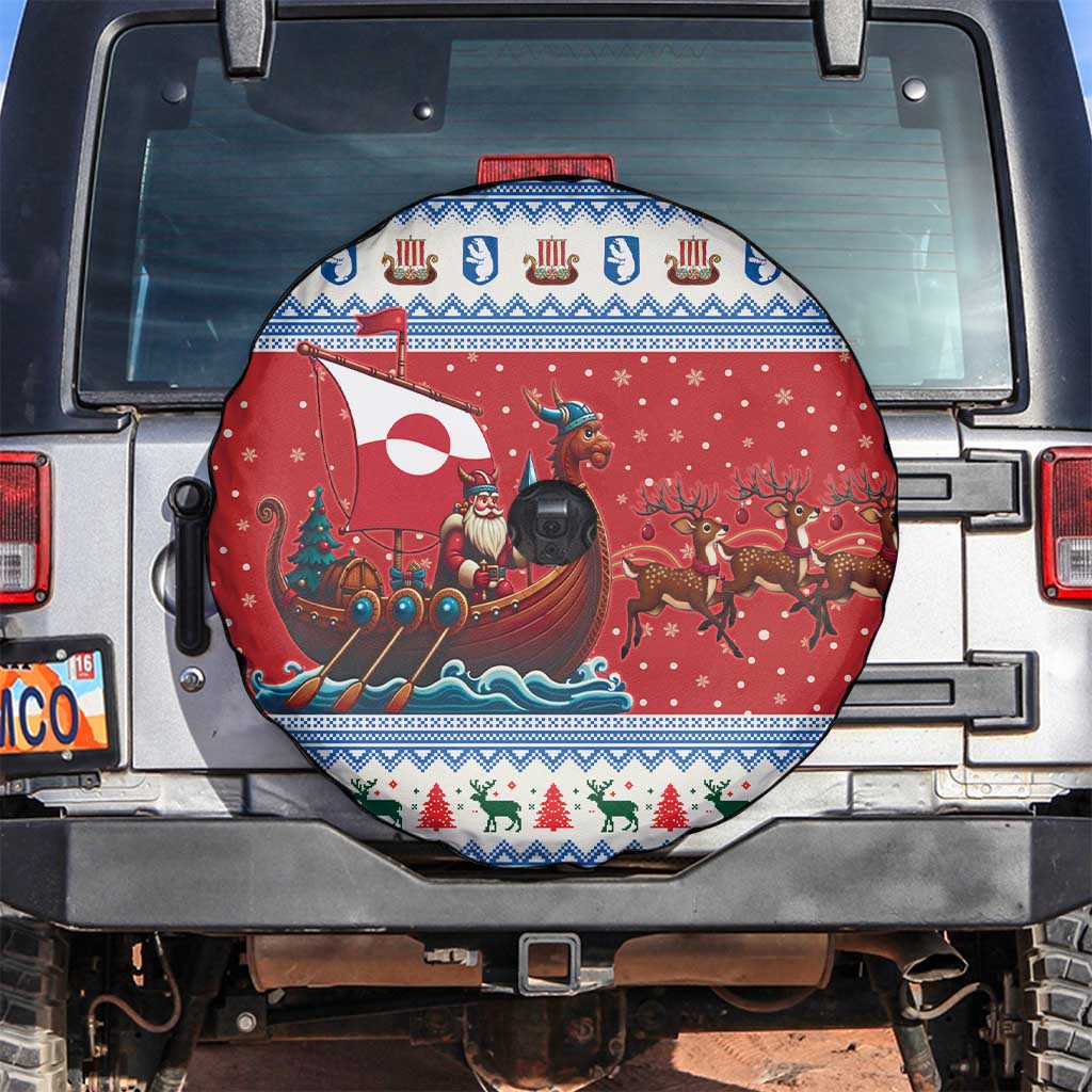 Greenland Viking Santa Christmas Spare Tire Cover Funny Reindeer Norse Xmas - Wonder Print Shop