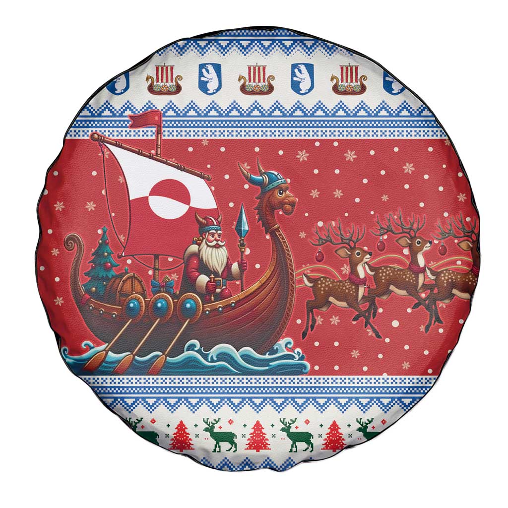 Greenland Viking Santa Christmas Spare Tire Cover Funny Reindeer Norse Xmas - Wonder Print Shop