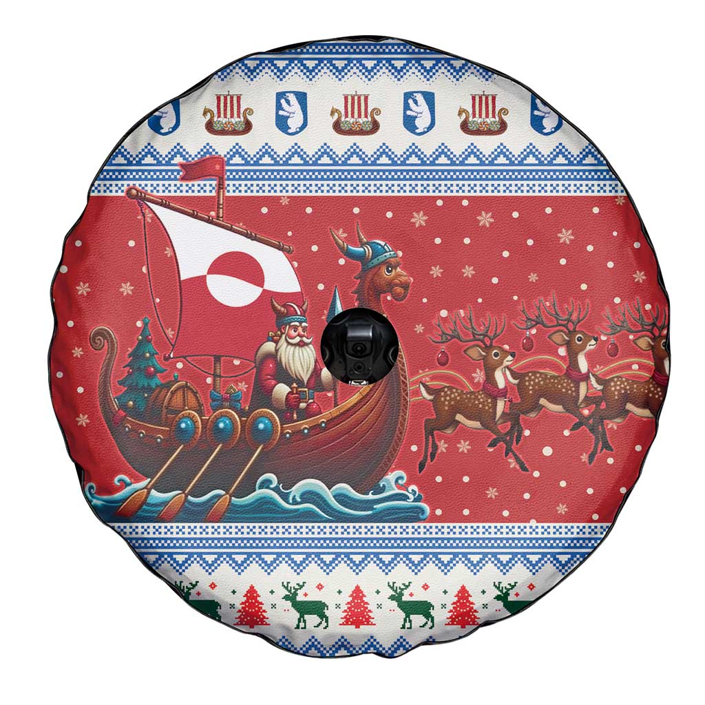 Greenland Viking Santa Christmas Spare Tire Cover Funny Reindeer Norse Xmas - Wonder Print Shop