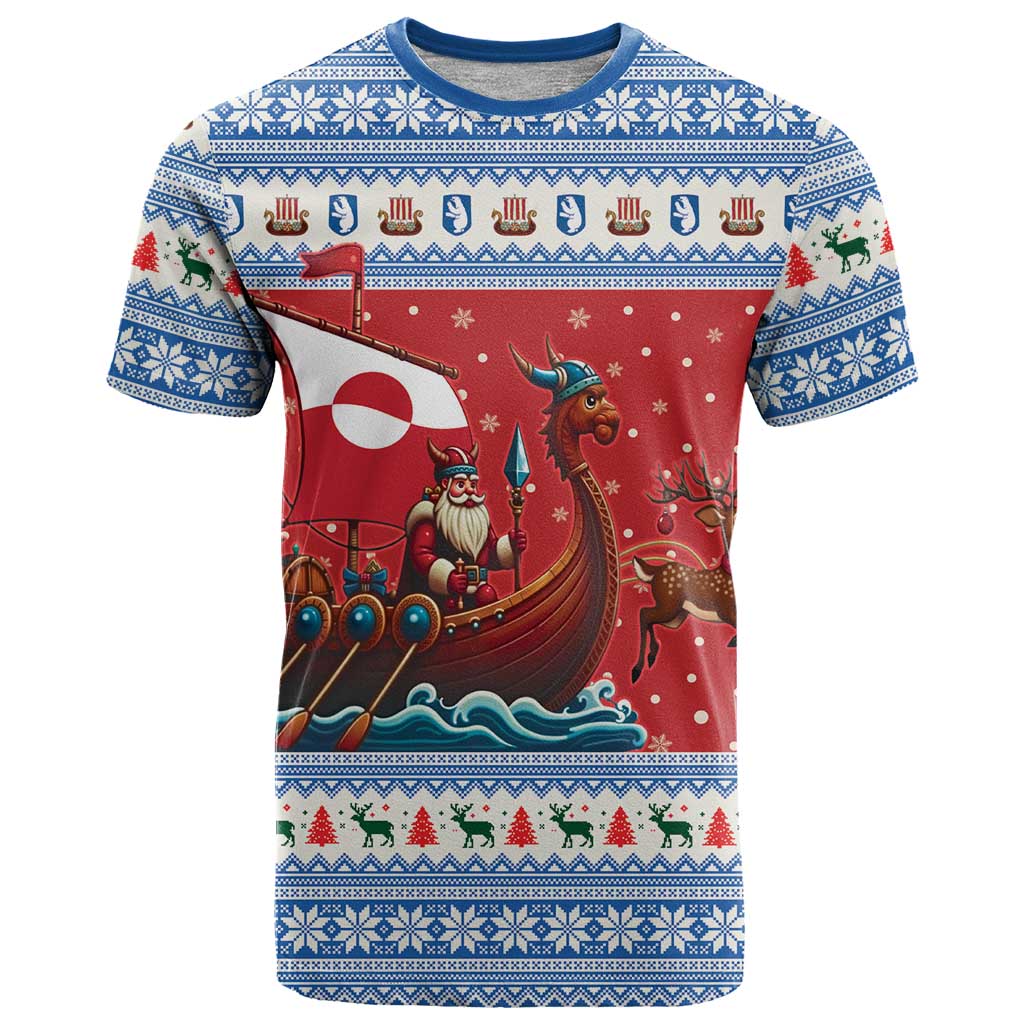 Greenland Viking Santa Christmas T Shirt Funny Reindeer Norse Xmas - Wonder Print Shop
