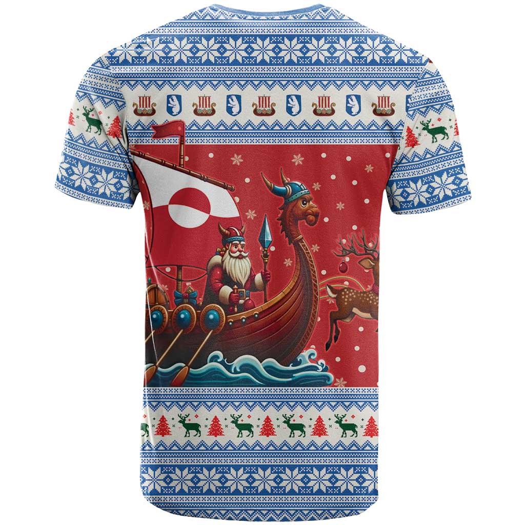 Greenland Viking Santa Christmas T Shirt Funny Reindeer Norse Xmas - Wonder Print Shop