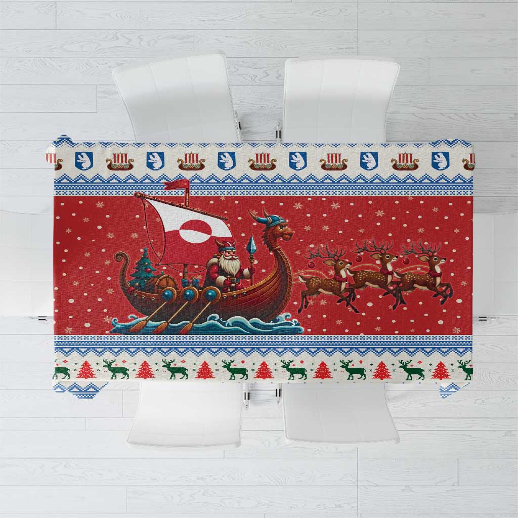 Greenland Viking Santa Christmas Tablecloth Funny Reindeer Norse Xmas - Wonder Print Shop