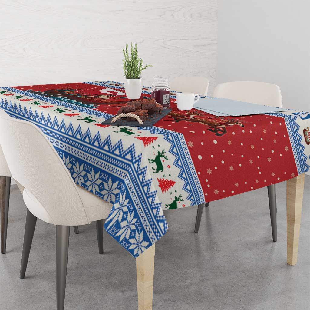 Greenland Viking Santa Christmas Tablecloth Funny Reindeer Norse Xmas - Wonder Print Shop