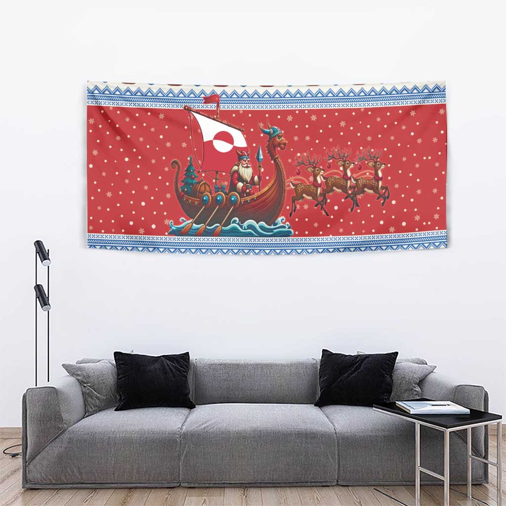 Greenland Viking Santa Christmas Tapestry Funny Reindeer Norse Xmas - Wonder Print Shop