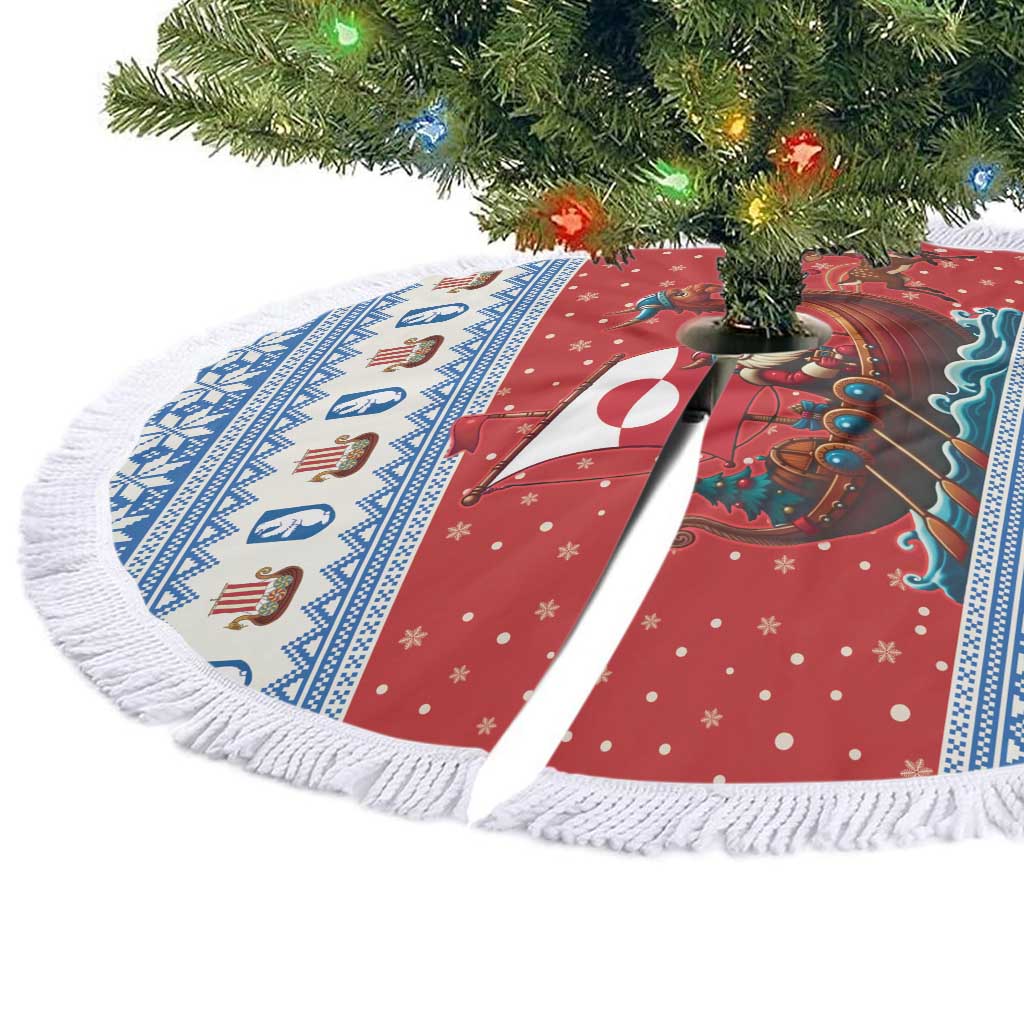 Greenland Viking Santa Christmas Tree Skirt Funny Reindeer Norse Xmas - Wonder Print Shop