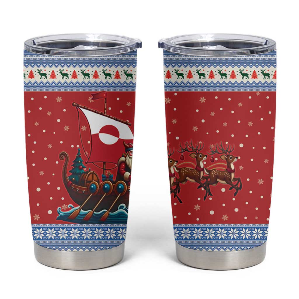 Greenland Viking Santa Christmas Tumbler Cup Funny Reindeer Norse Xmas - Wonder Print Shop