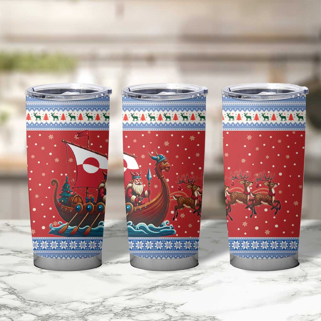 Greenland Viking Santa Christmas Tumbler Cup Funny Reindeer Norse Xmas - Wonder Print Shop