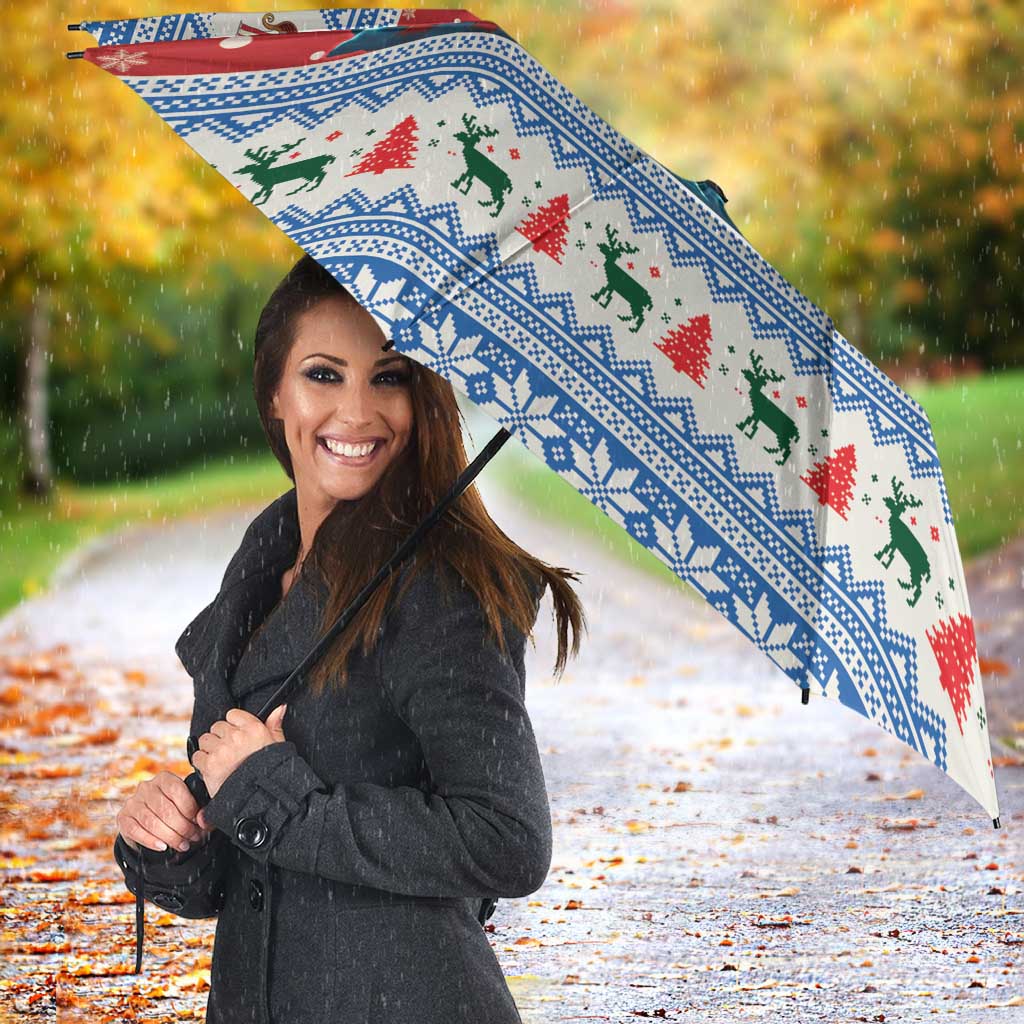 Greenland Viking Santa Christmas Umbrella Funny Reindeer Norse Xmas - Wonder Print Shop