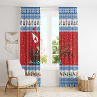 Greenland Viking Santa Christmas Window Curtain Funny Reindeer Norse Xmas - Wonder Print Shop