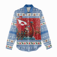 Greenland Viking Santa Christmas Women Casual Shirt Funny Reindeer Norse Xmas - Wonder Print Shop