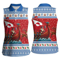 Greenland Viking Santa Christmas Women Sleeveless Polo Shirt Funny Reindeer Norse Xmas - Wonder Print Shop