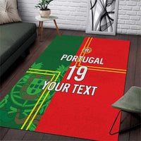 Custom Portugal Football Area Rug Coat of Arms Line Art Style - Wonder Print Shop