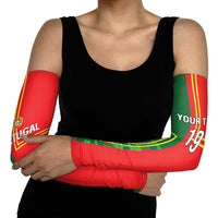 Custom Portugal Football Arm Sleeves Coat of Arms Line Art Style - Wonder Print Shop