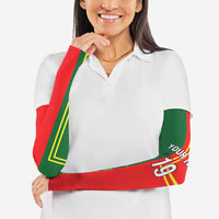 Custom Portugal Football Arm Sleeves Coat of Arms Line Art Style - Wonder Print Shop