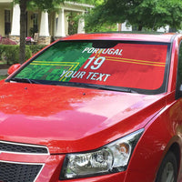 Custom Portugal Football Auto Sun Shade Coat of Arms Line Art Style - Wonder Print Shop