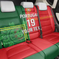 Custom Portugal Football Back Car Seat Cover Coat of Arms Line Art Style - Wonder Print Shop
