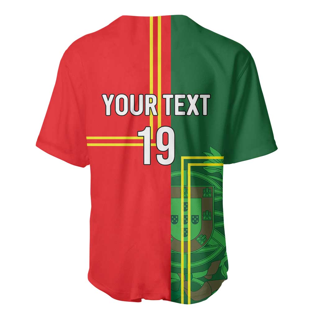Custom Portugal Football Baseball Jersey Coat of Arms Line Art Style - Wonder Print Shop