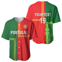 Custom Portugal Football Baseball Jersey Coat of Arms Line Art Style - Wonder Print Shop
