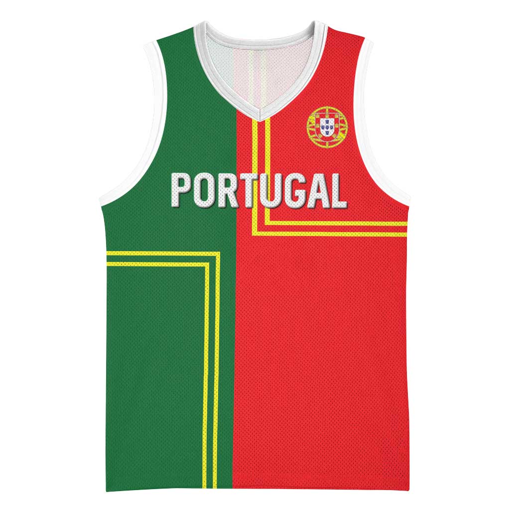 Custom Portugal Football Basketball Jersey Coat of Arms Line Art Style - Wonder Print Shop