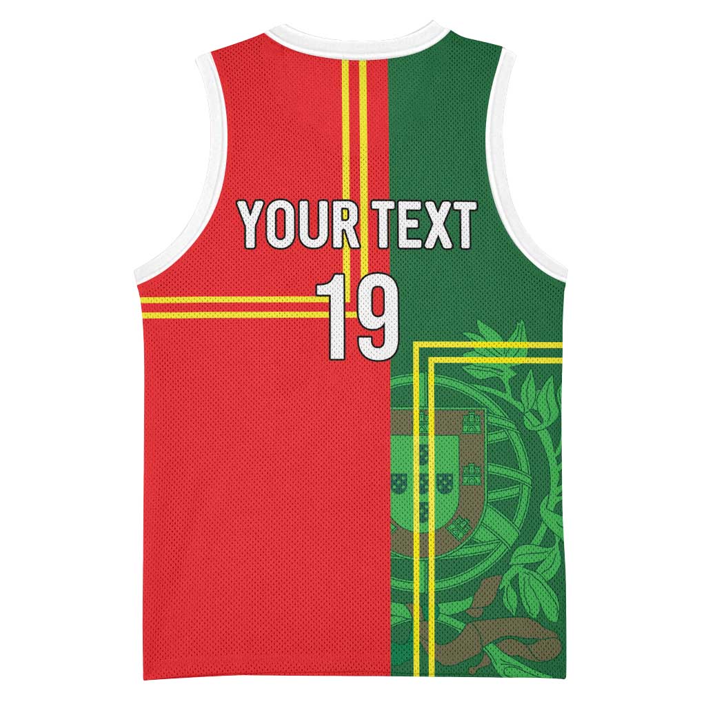 Custom Portugal Football Basketball Jersey Coat of Arms Line Art Style - Wonder Print Shop