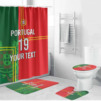 Custom Portugal Football Bathroom Set Coat of Arms Line Art Style - Wonder Print Shop