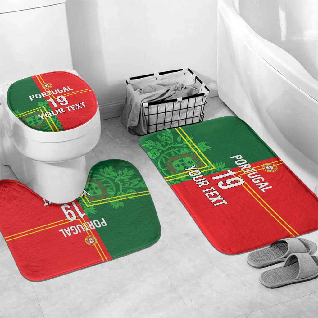Custom Portugal Football Bathroom Set Coat of Arms Line Art Style - Wonder Print Shop