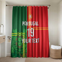 Custom Portugal Football Bathroom Set Coat of Arms Line Art Style - Wonder Print Shop