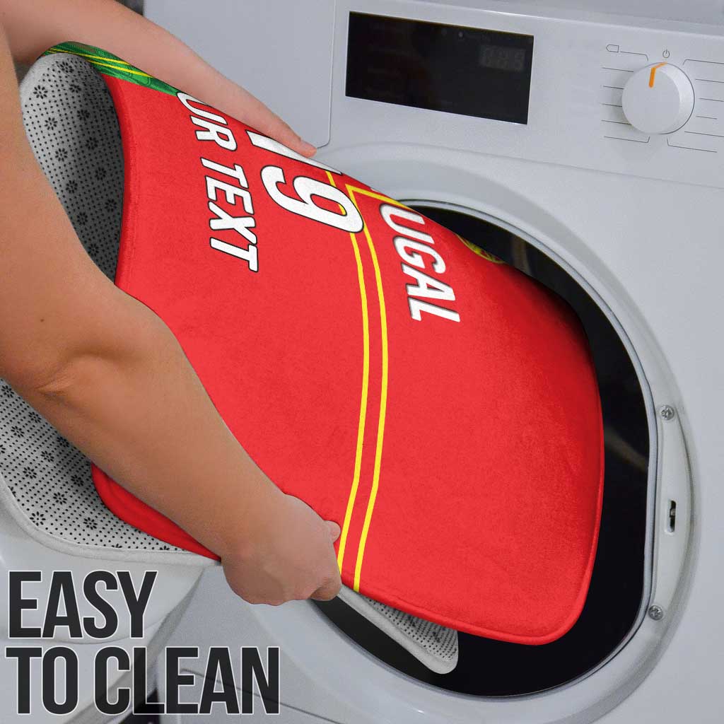 Custom Portugal Football Bathroom Set Coat of Arms Line Art Style - Wonder Print Shop