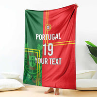 Custom Portugal Football Blanket Coat of Arms Line Art Style - Wonder Print Shop
