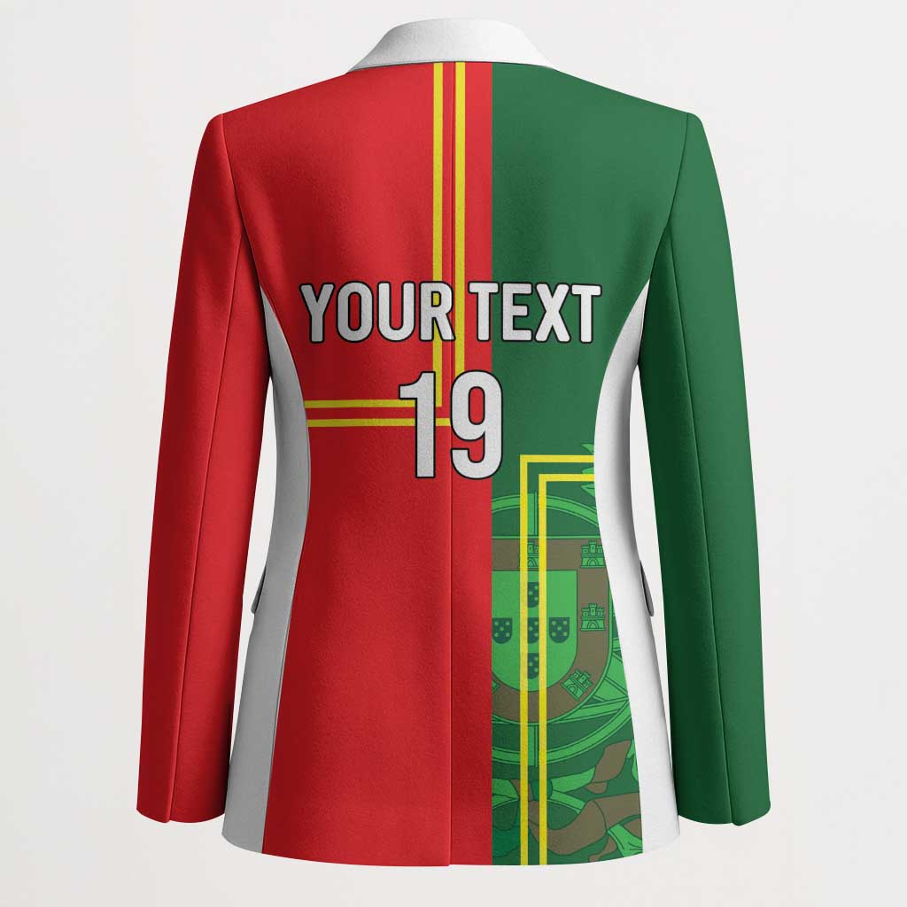 Custom Portugal Football Blazer Coat of Arms Line Art Style - Wonder Print Shop