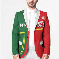 Custom Portugal Football Blazer Coat of Arms Line Art Style - Wonder Print Shop