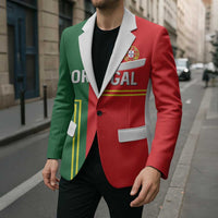 Custom Portugal Football Blazer Coat of Arms Line Art Style - Wonder Print Shop