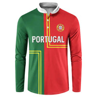 Custom Portugal Football Button Sweatshirt Coat of Arms Line Art Style - Wonder Print Shop