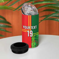 Custom Portugal Football 4 in 1 Can Cooler Tumbler Coat of Arms Line Art Style - Wonder Print Shop