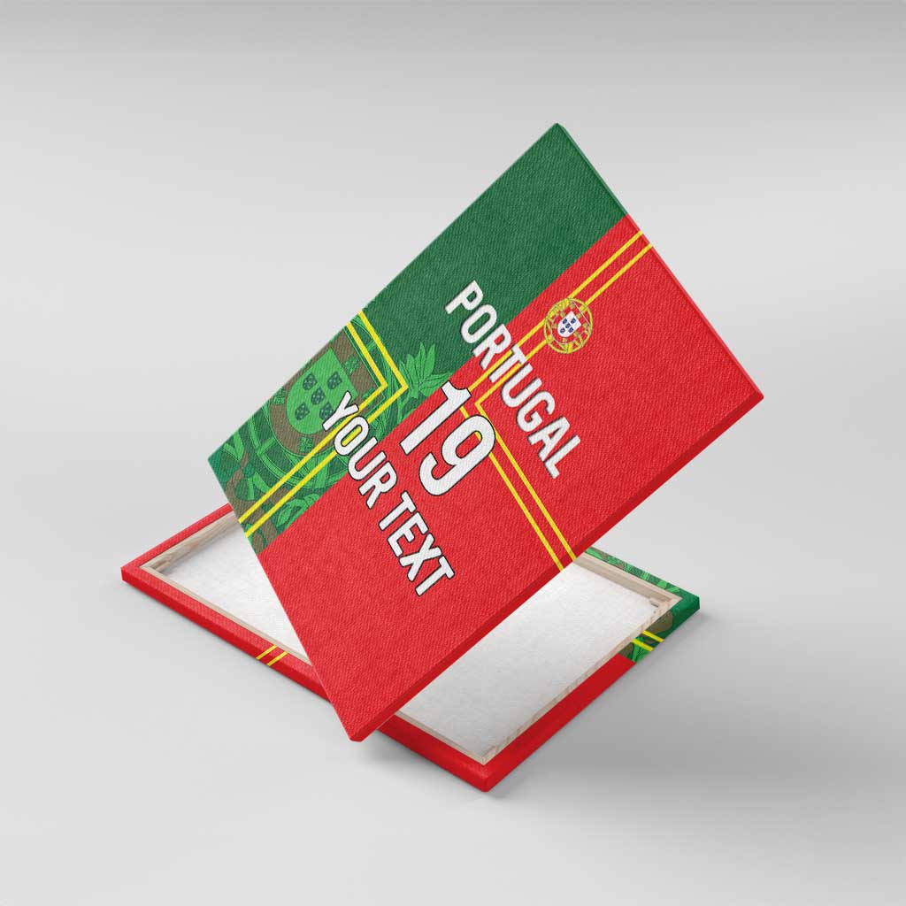 Custom Portugal Football Canvas Wall Art Coat of Arms Line Art Style - Wonder Print Shop