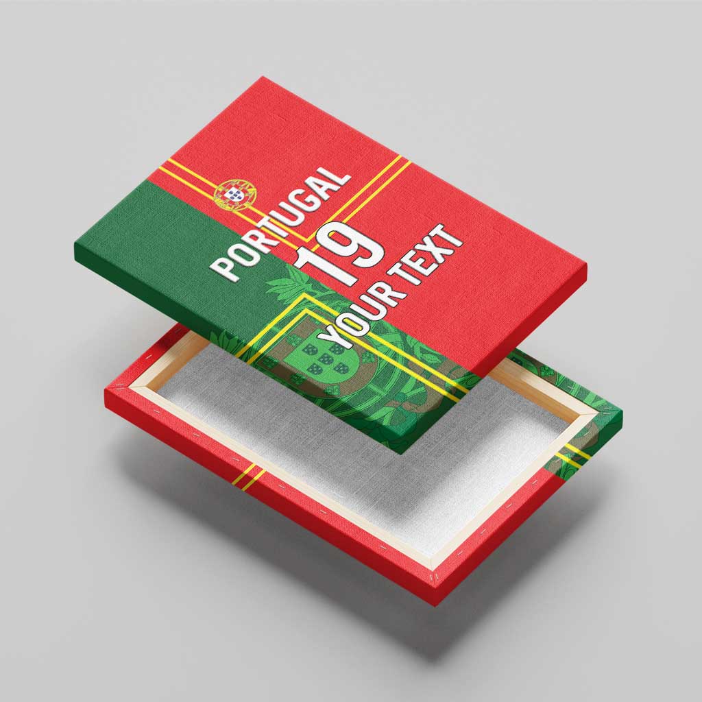 Custom Portugal Football Canvas Wall Art Coat of Arms Line Art Style - Wonder Print Shop