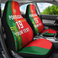 Custom Portugal Football Car Seat Cover Coat of Arms Line Art Style - Wonder Print Shop