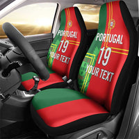 Custom Portugal Football Car Seat Cover Coat of Arms Line Art Style - Wonder Print Shop