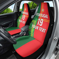 Custom Portugal Football Car Seat Cover Coat of Arms Line Art Style - Wonder Print Shop